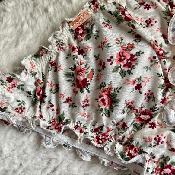 🌹 Daydream Nation LA “Meadows” Ruched Brazilian Panty Floral boutique lingerie - Picture 4 of 11
